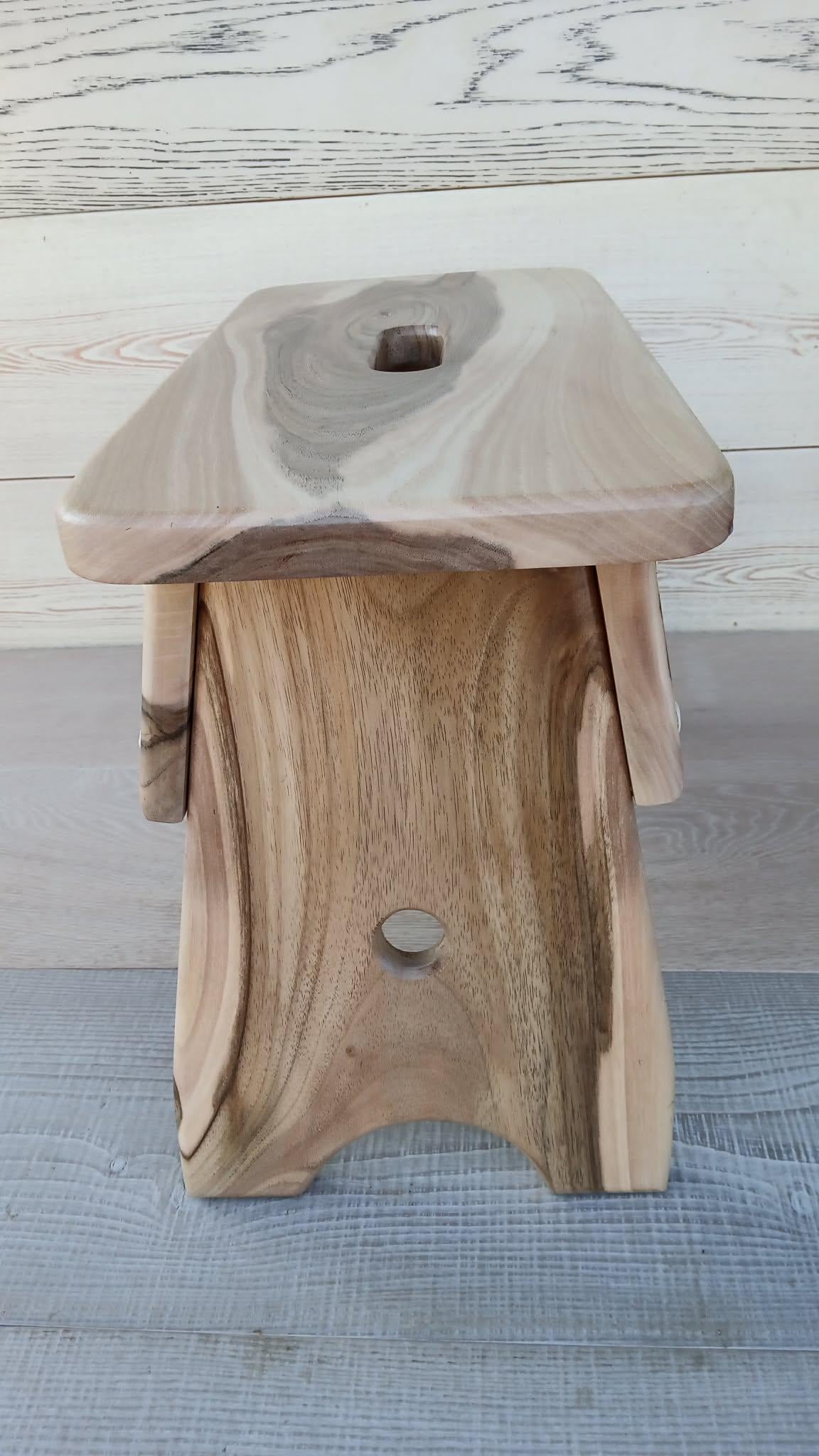 Handmade Walnut Milking Stool: Rustic Garden Step Stool — image 6