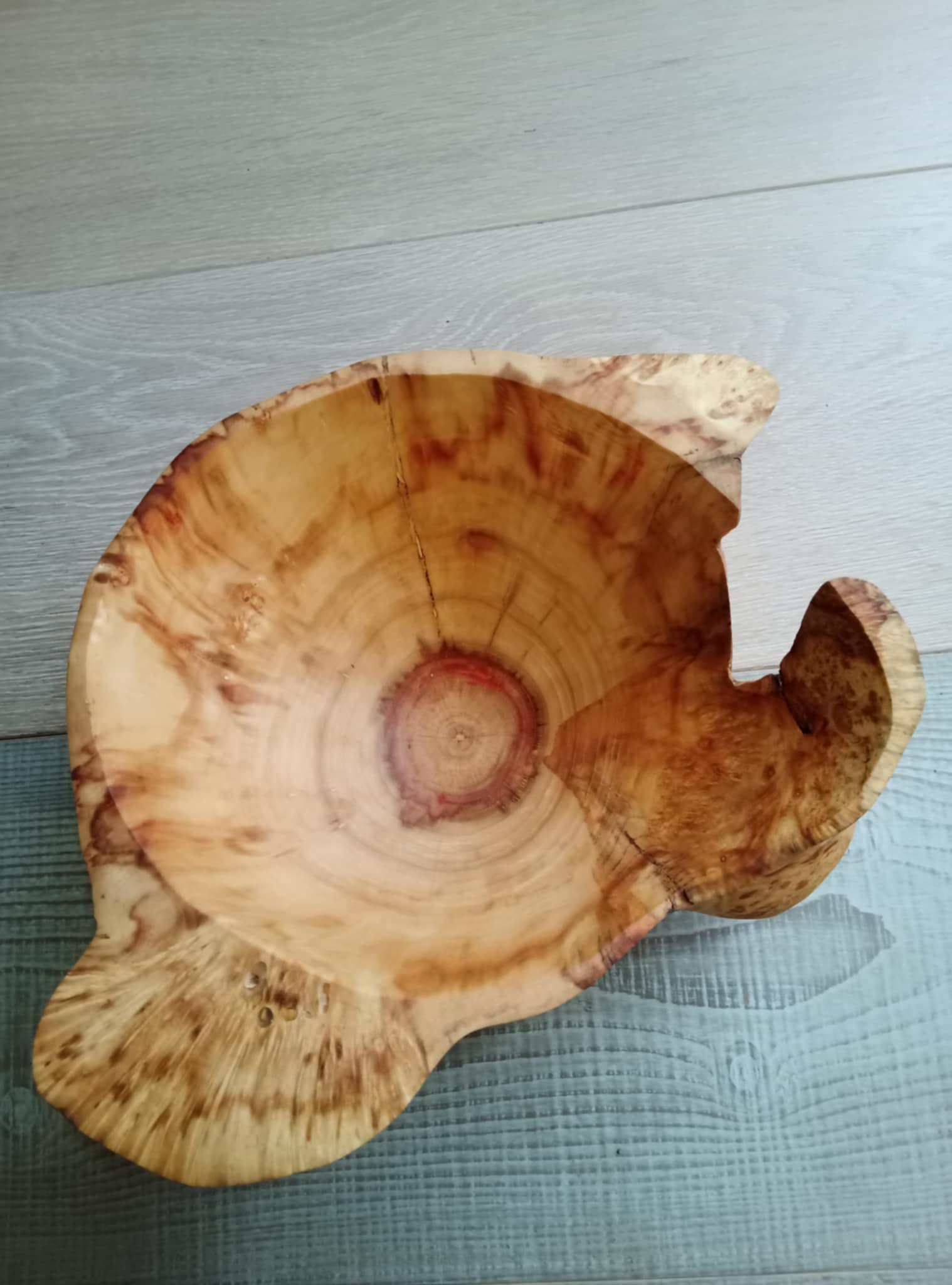 Handmade Burl Maple Wood Bowl: Rustic Farmhouse Decor — image 2