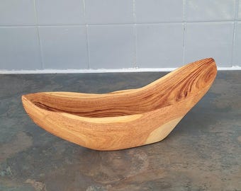 Handmade Wooden Bowl: Rustic Cottage Kitchen Decor