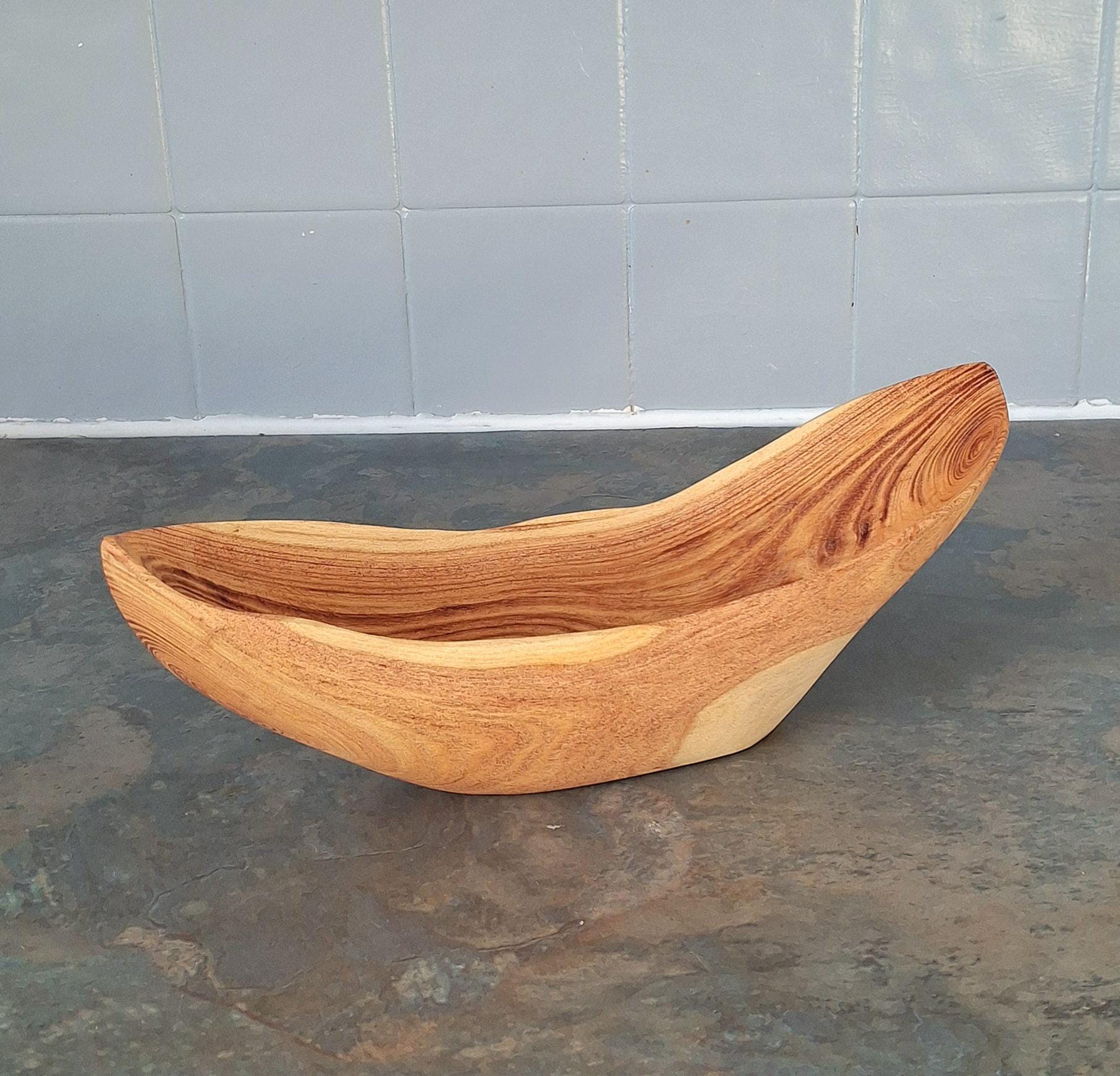 Handmade Wooden Bowl: Rustic Cottage Kitchen Decor