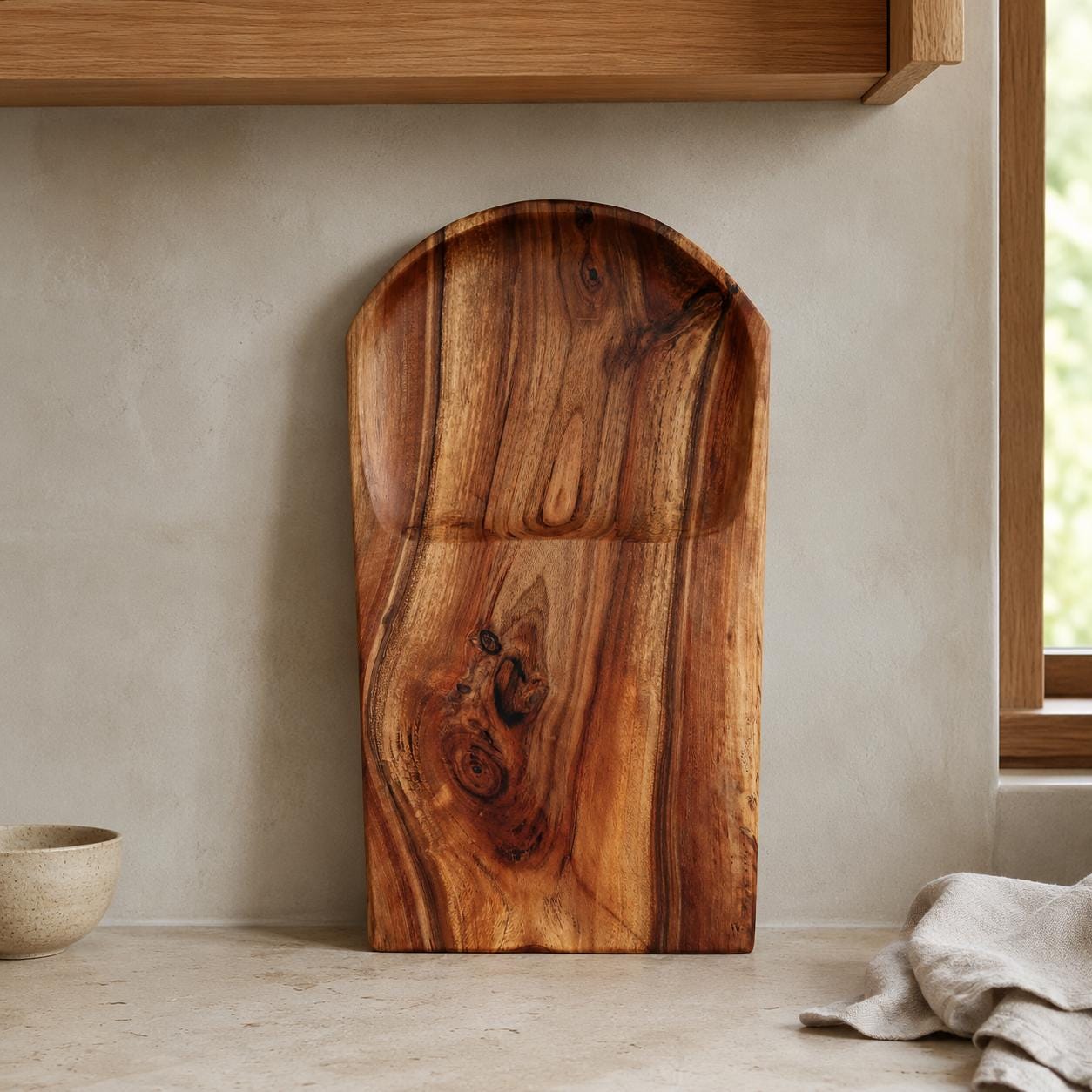 Extra Thick Walnut Cutting Board with Recessed Prep Section