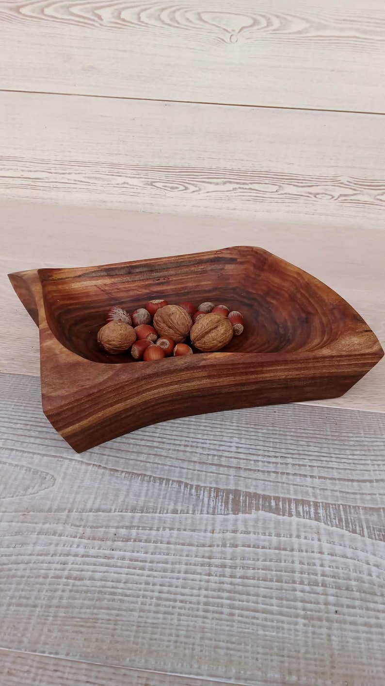 Wooden Bowls, Trinket Dish, Handmade Pear and Olive Wood Bowl image 9