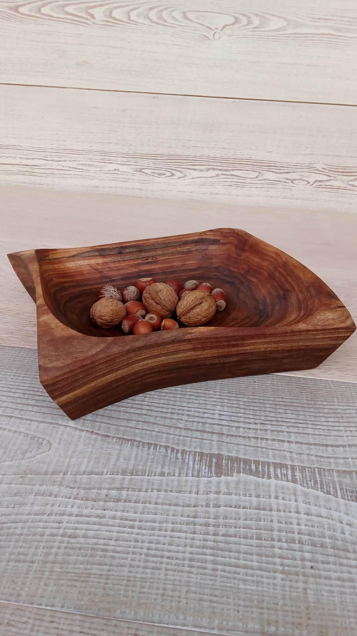Wooden Bowls, Trinket Dish, Handmade Pear and Olive Wood Bowl — image 9