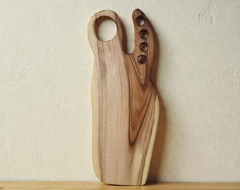Handmade Walnut Wood Chopping Board: Rustic Cutting Cheese Board