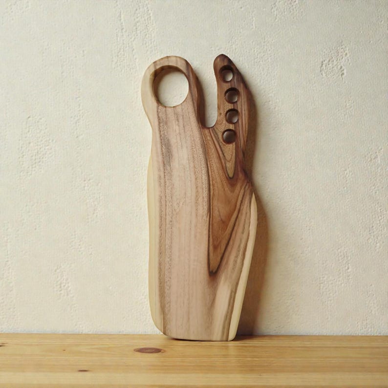 Handmade Walnut Wood Chopping Board: Rustic Cutting Cheese Board 43 х 16 x 2 cm.