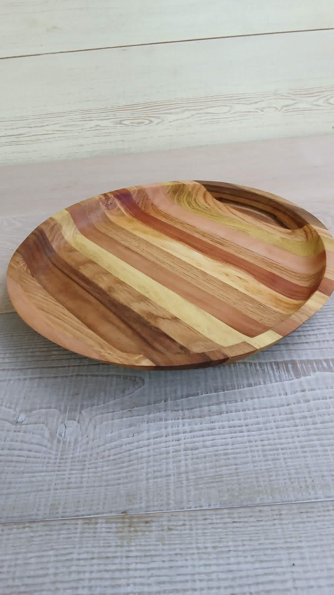 Handmade Wood Plates: Round Serving Bowl, Rustic Decor — image 9