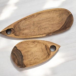Ciotole in legno di noce, fruttiera, ciotole artigianali, insalatiere, vassoi da portata, stoviglie in legno, ciotole per impasto, vassoi da portata