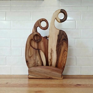Handmade Set of 3 Wood Chopping Boards : Wooden Cutting Boards, Rustic Cheese & Charcuterie Platter