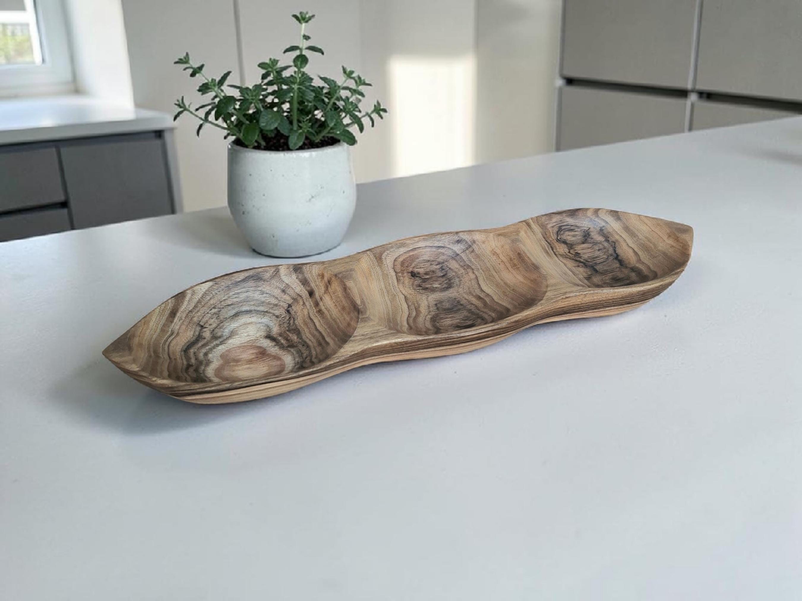 Handmade Wooden Bowls: Rustic Serving Platter, Snack Dish — image 2