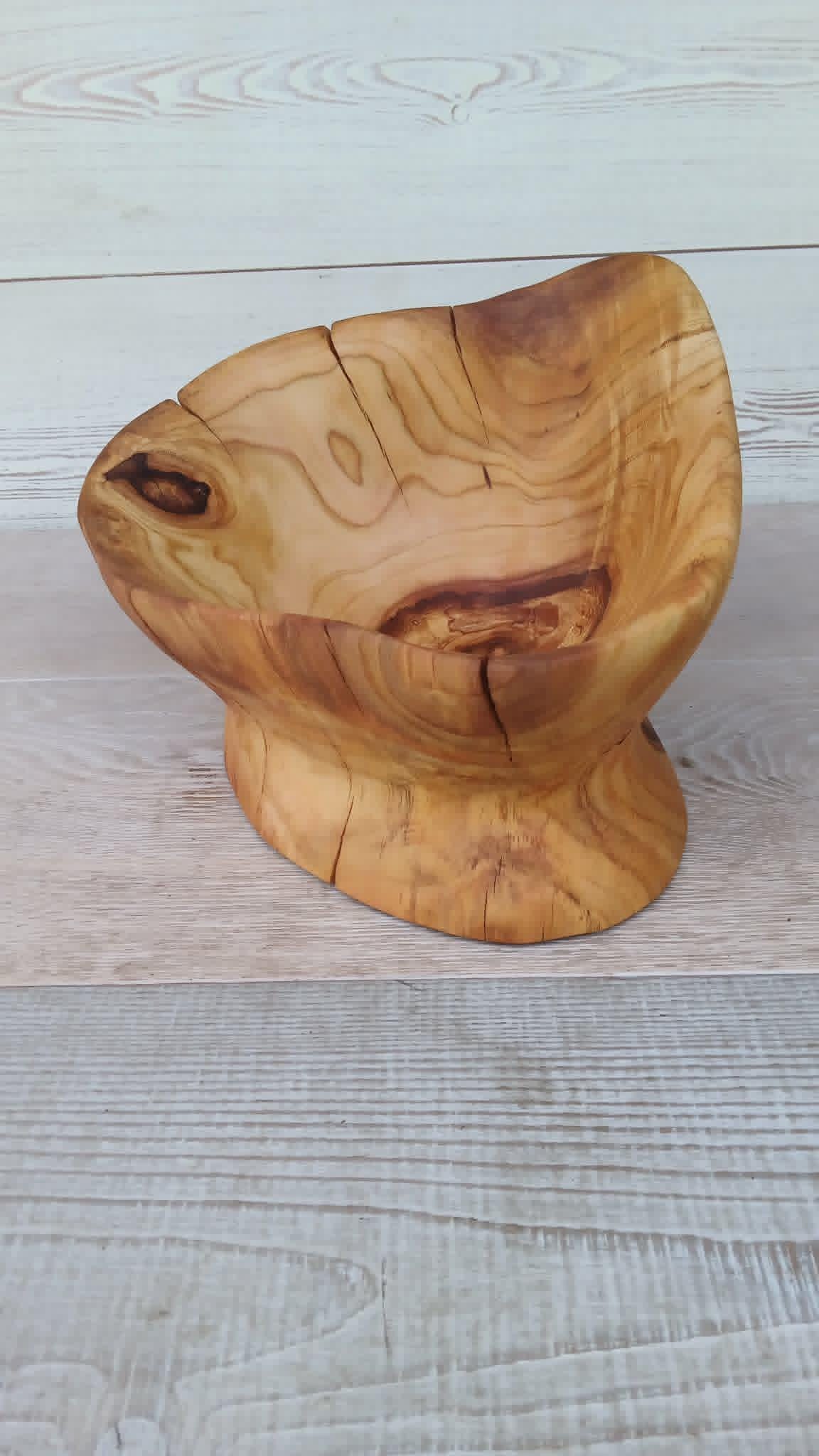 Hand Carved American Maple Root Burl Wooden Bowl: Rustic Serving Platter — image 7