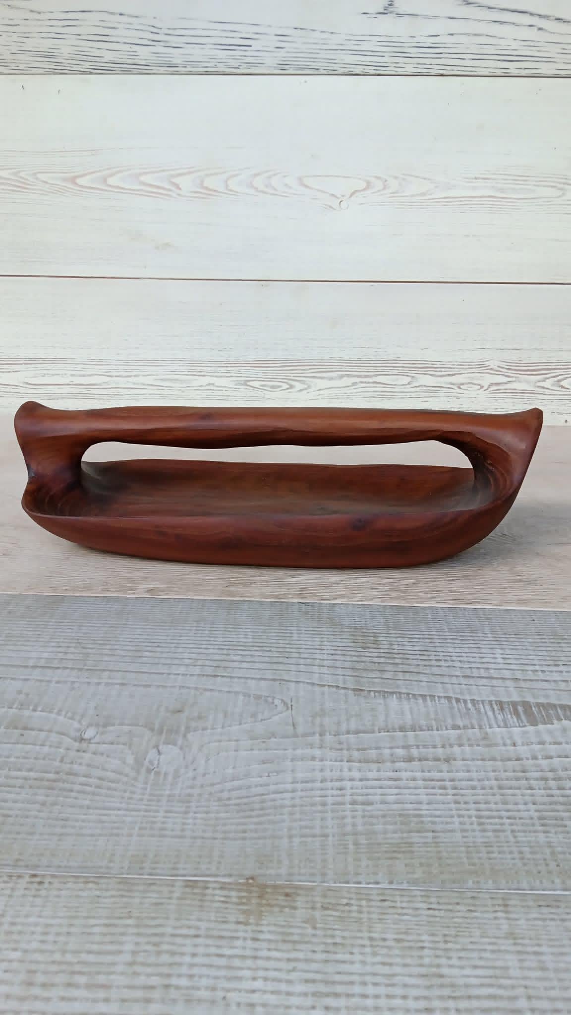 Handmade russian Olive Wood Bowl: Wooden Sculpture, Rustic Decor — image 4