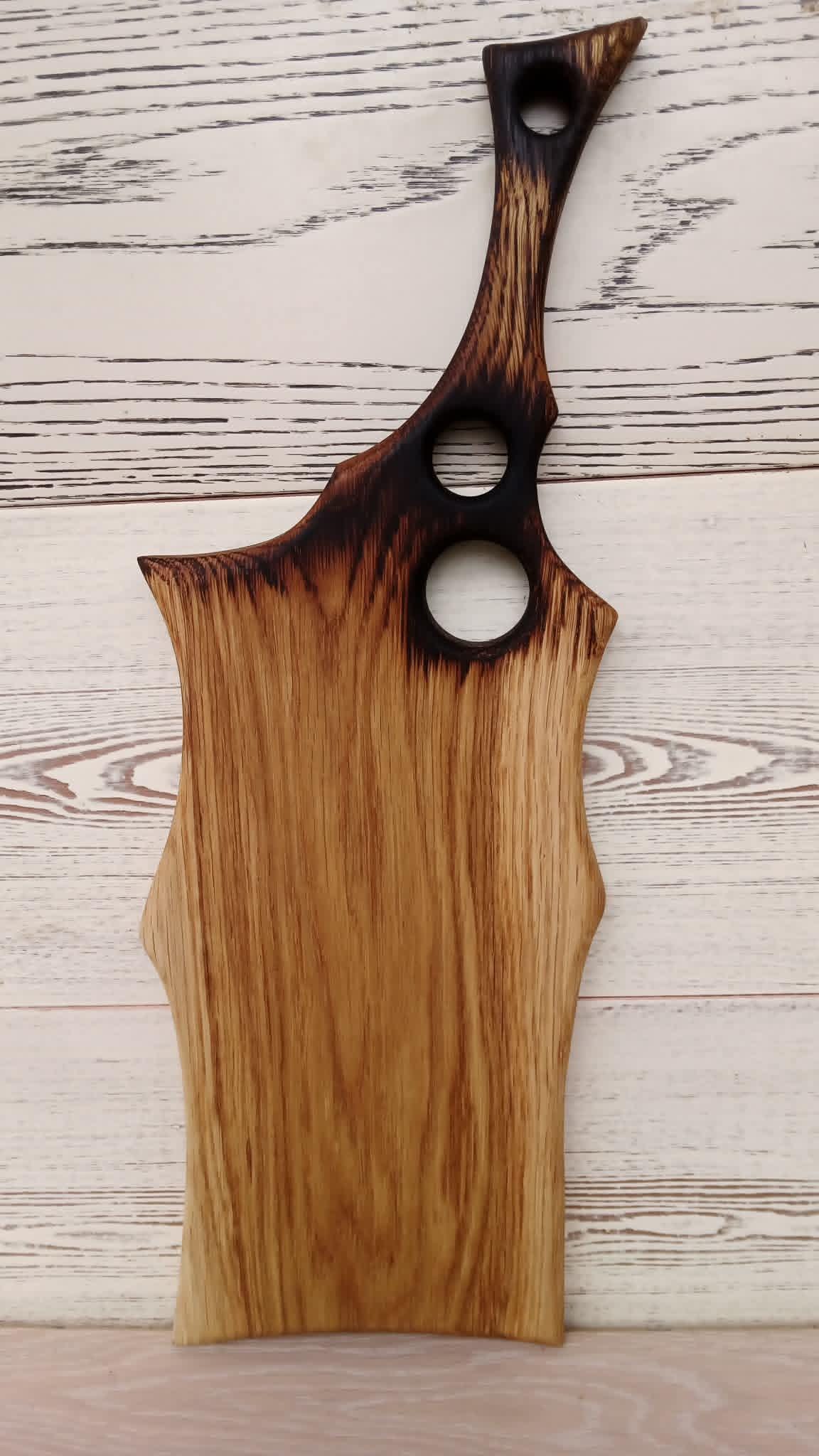 Handcarved Oak Wood Chopping Board, Rustic Bread Board , Serving Tray — image 2