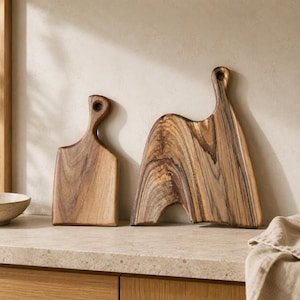 Handmade Walnut Wood Chopping Board: Rustic Cutting Cheese Board image 7