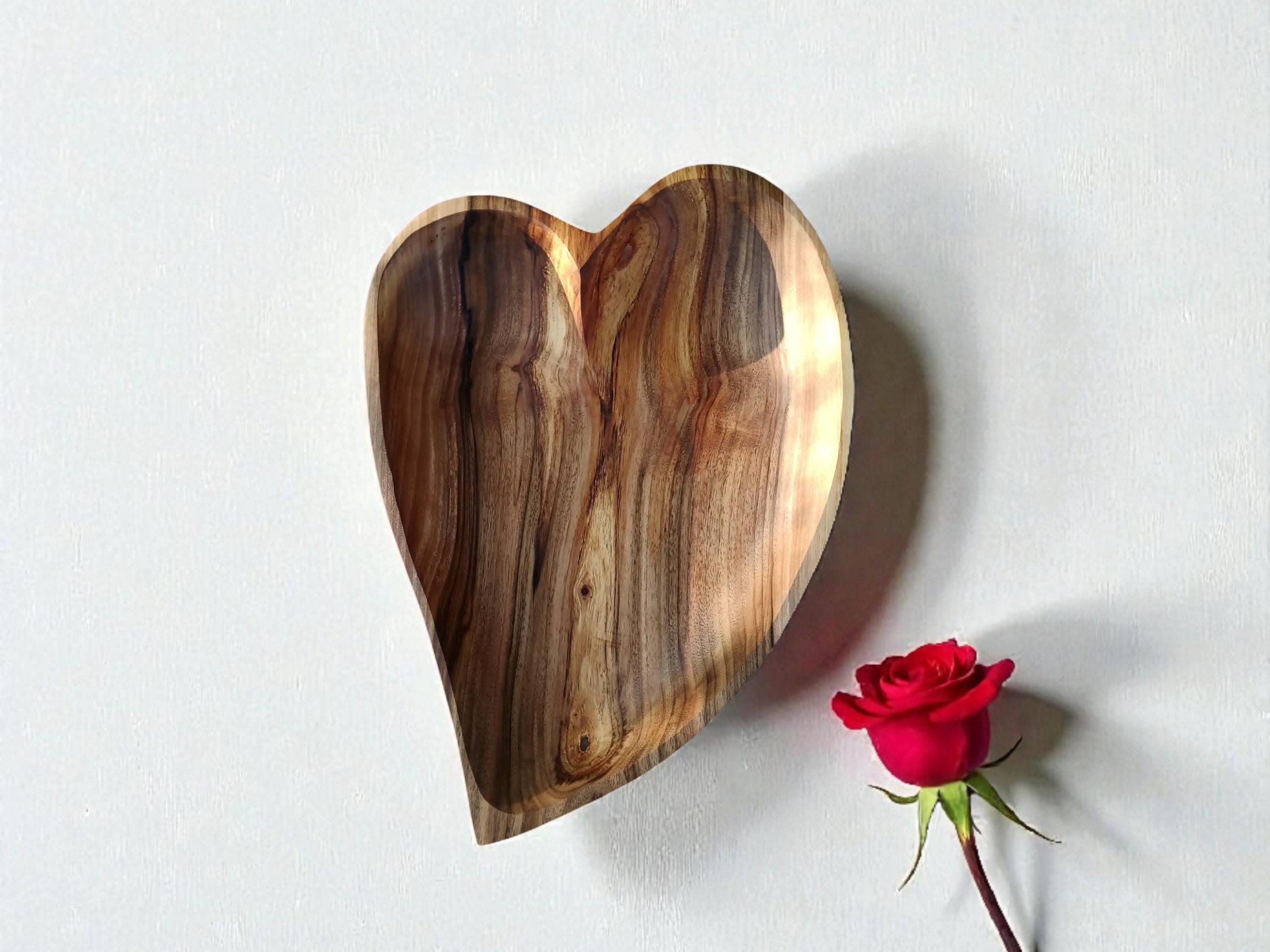 Handmade Wooden Trinket Bowls: Carved Wood Jewelry Tray, Serving Dish. Valentines Day Gift — image 8