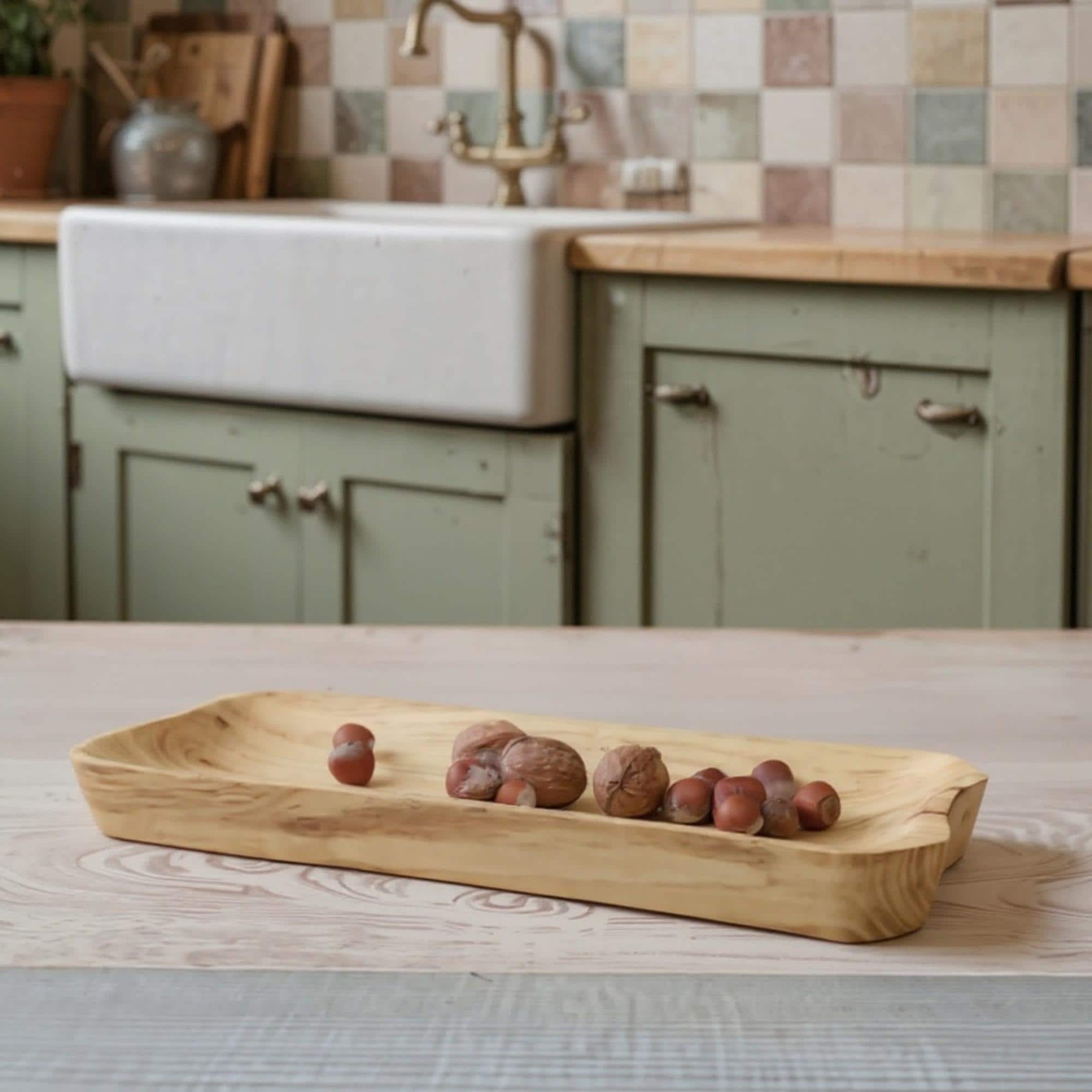 Hand Carved Wooden Bowl: Acacia Wood Serving Plate — image 9