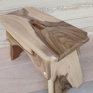 Handmade Walnut Milking Stool: Rustic Garden Step Stool image 14