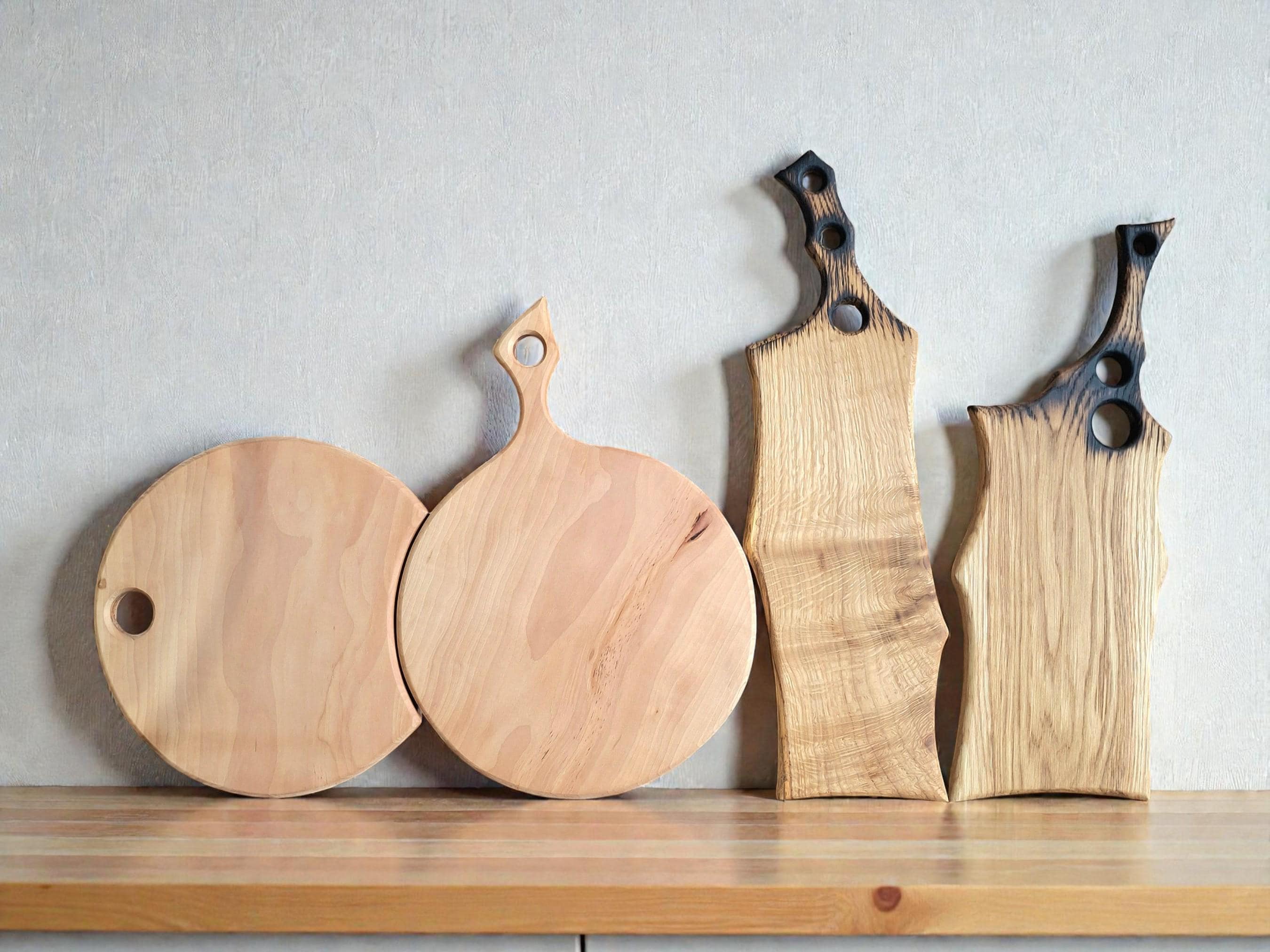 Handcarved Oak Wood Chopping Board, Rustic Bread Board , Serving Tray — image 10