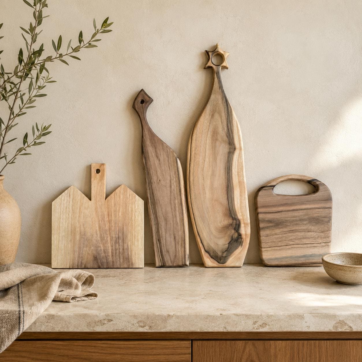 Handmade Walnut Wooden Chopping Board: Rustic Cutting Cheese Board