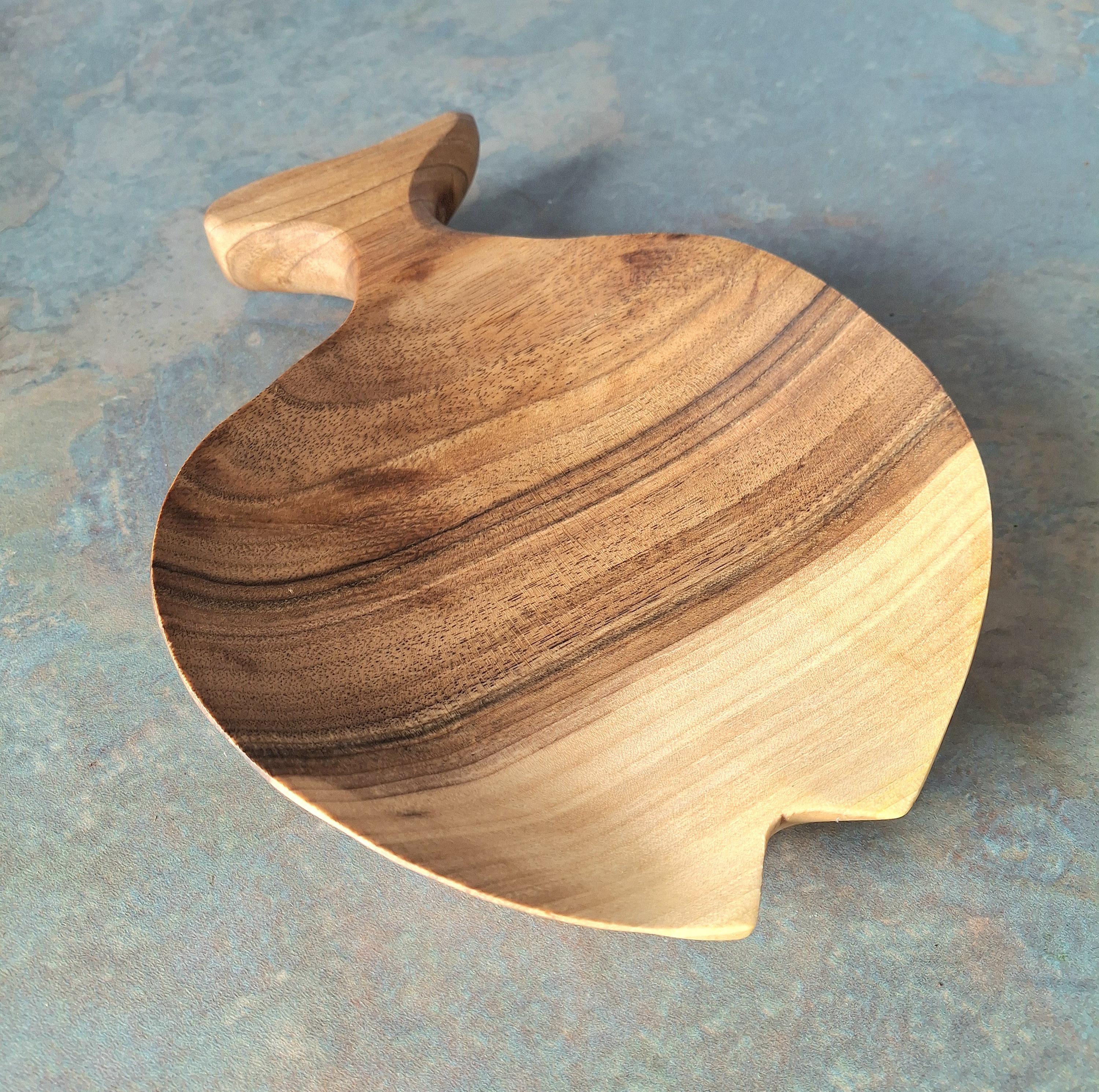 Hand Carved Walnut Wood Bowl: Rustic Farmhouse Decor, Fruit Salad Bowl