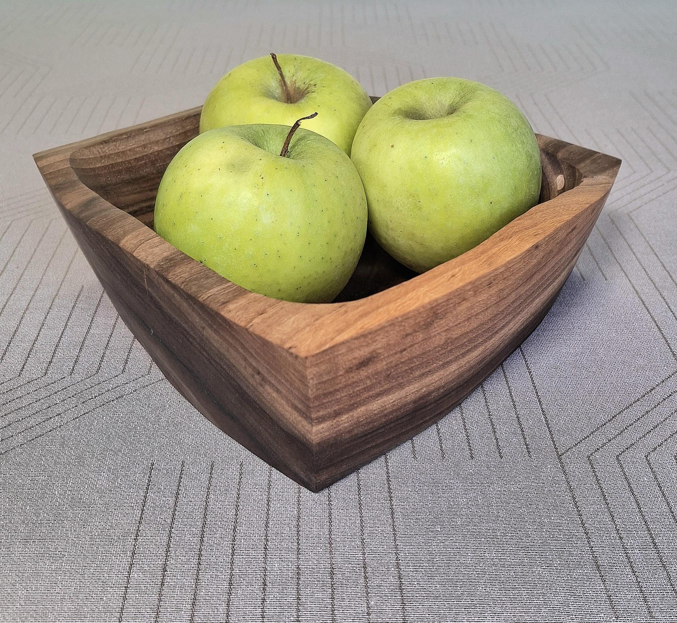 Handmade Walnut Wooden Bowl: Carved Wood Jewelry Tray, Trinket Dish, Serving Platter