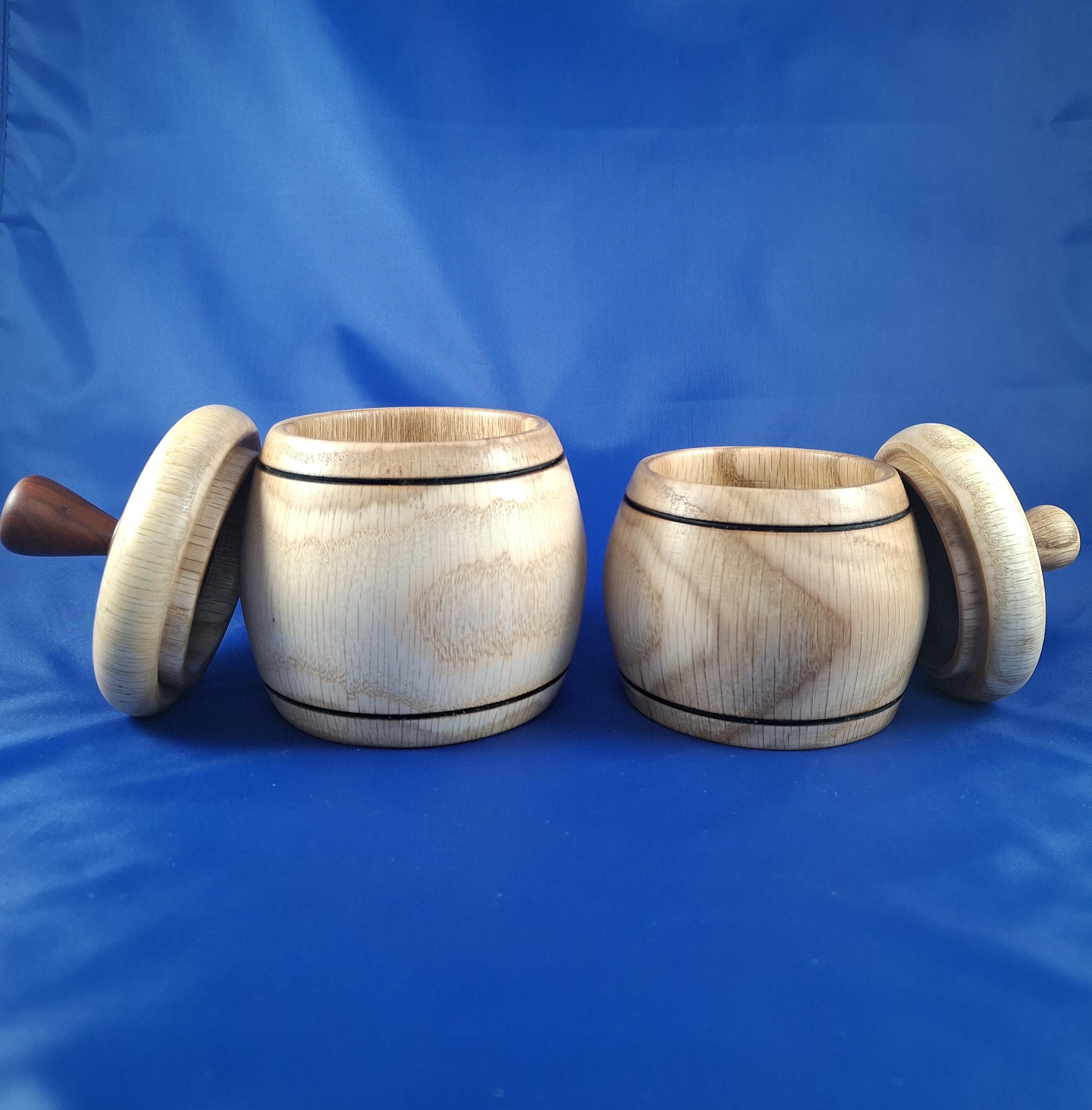 Set of 2 Handmade Oak Wood Spice Boxes: 2 Wooden Containers, Rustic Kitchen Decor — image 3