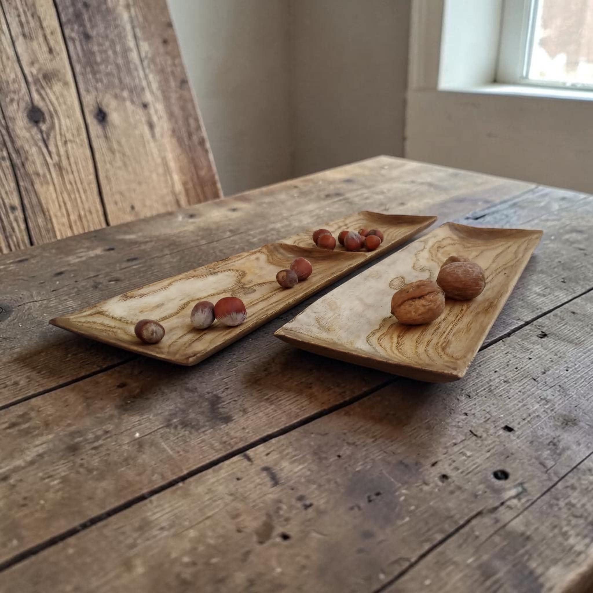 Rustic Wooden Bowls: Handmade Wood Serving Platter, Trinket Dish — image 2