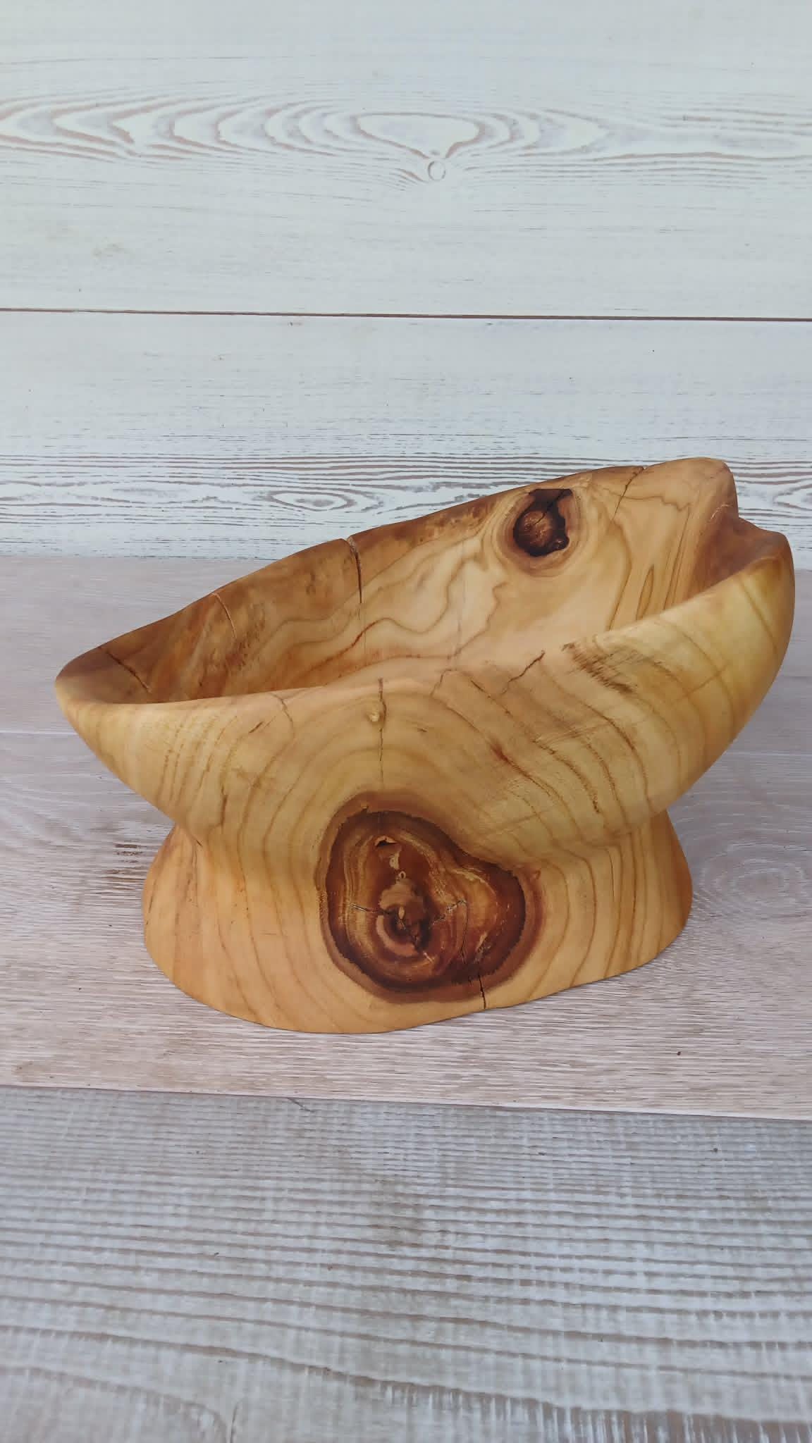 Hand Carved American Maple Root Burl Wooden Bowl: Rustic Serving Platter