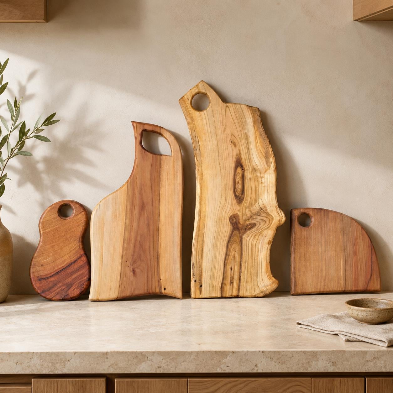 Wooden Chopping Board, Handmade Fruit Wood Serving Board