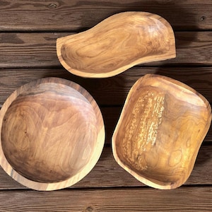 Hand Carved Wooden Bowl: Oak, Spalted Cherry & Walnut Plate