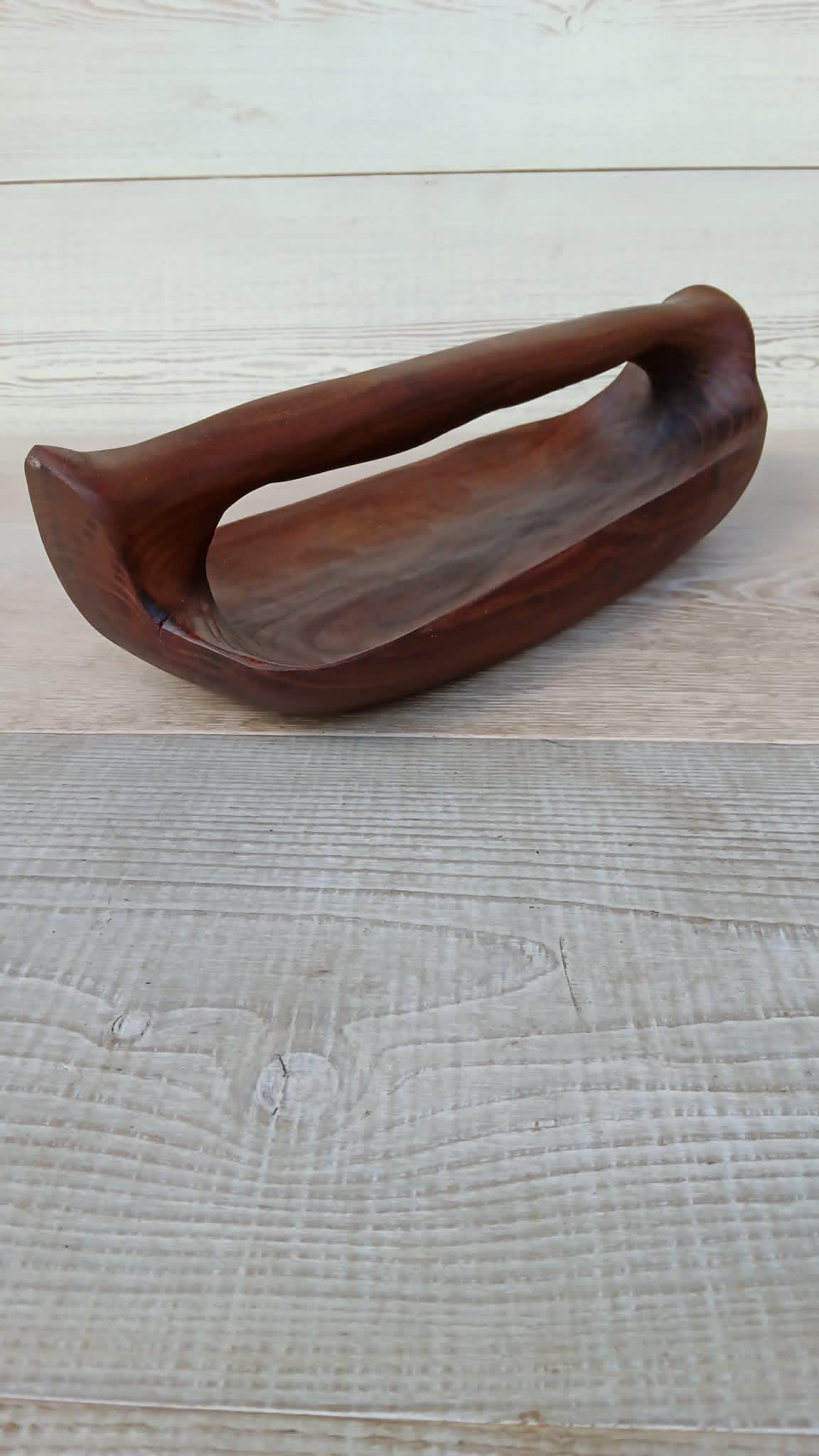 Handmade russian Olive Wood Bowl: Wooden Sculpture, Rustic Decor — image 3
