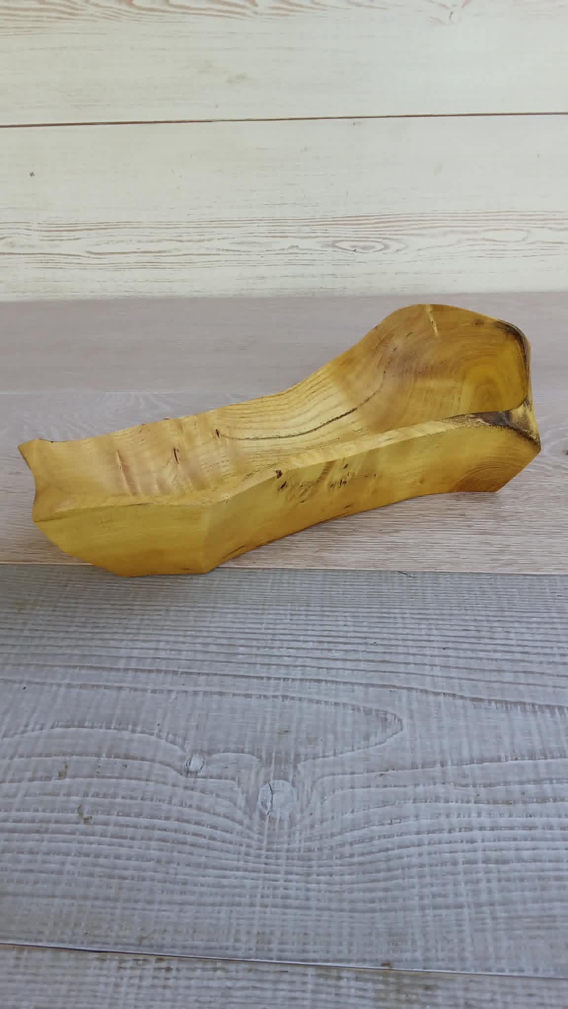 Handcarved Mulberry Wood Bowl: Wooden Scullpture, Rustic Decor — image 4