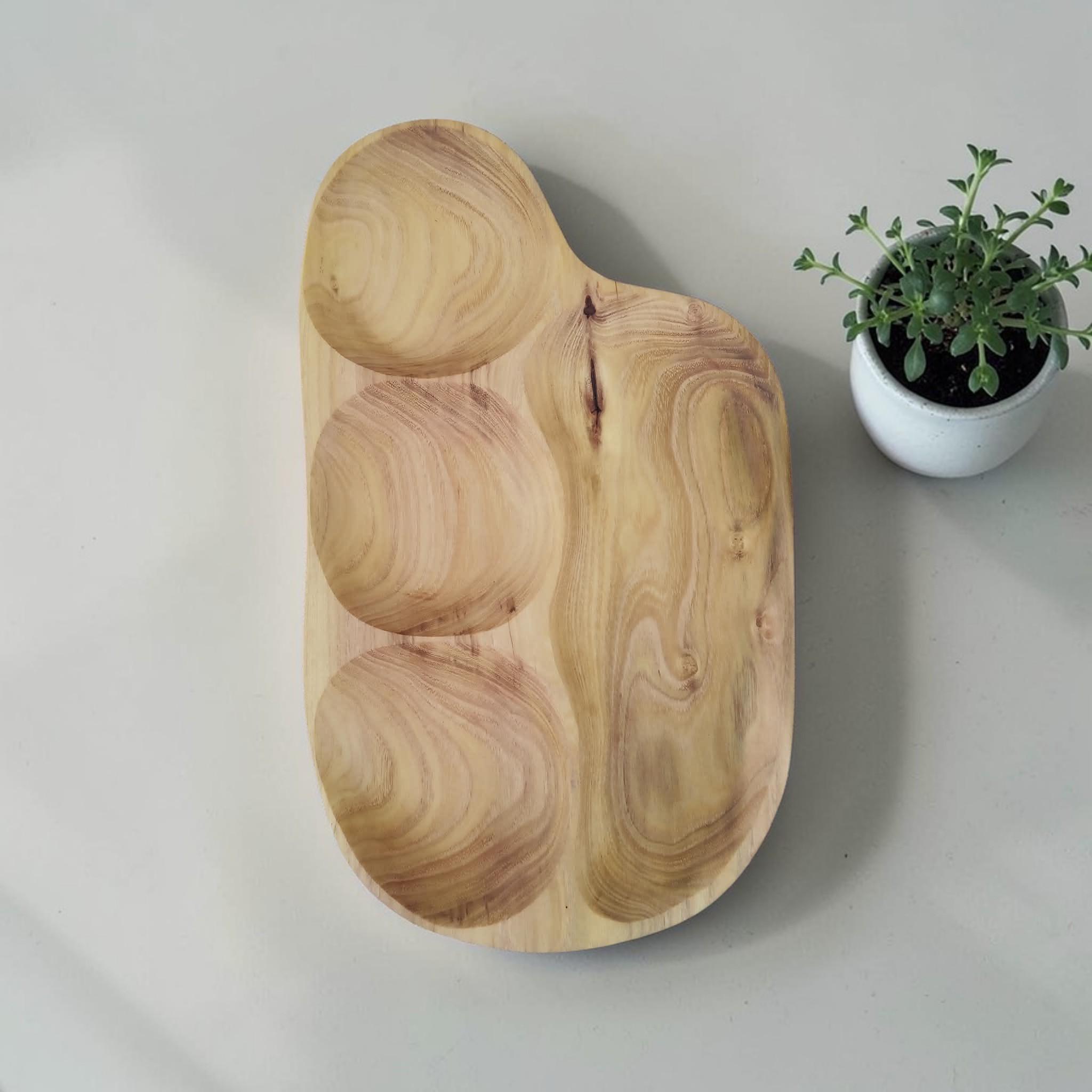 Handmade Wooden Bowls: Fruit or Salad Plate, Serving Platter, Rustic Decor — image 2