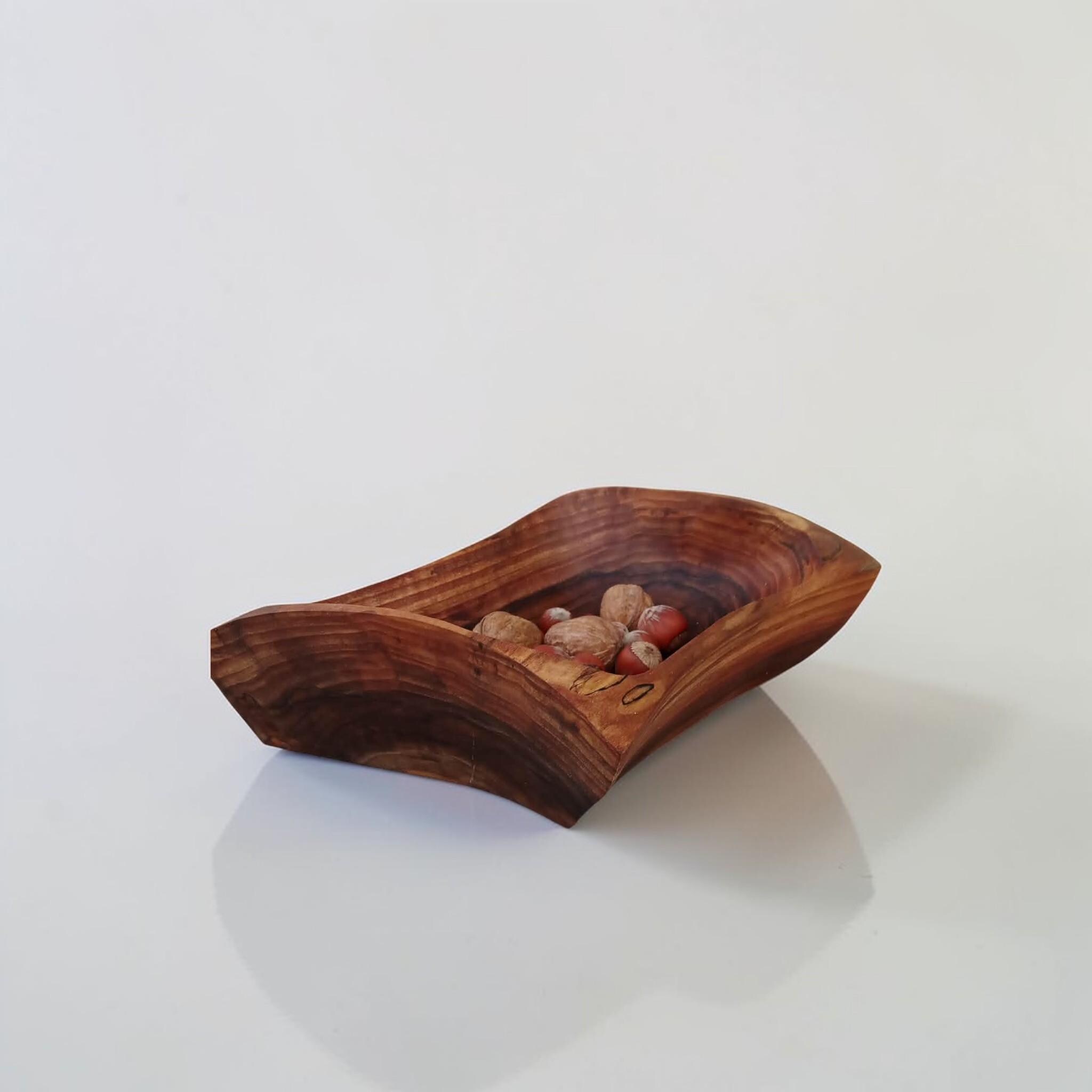 Wooden Bowls, Trinket Dish, Handmade Pear and Olive Wood Bowl — image 5