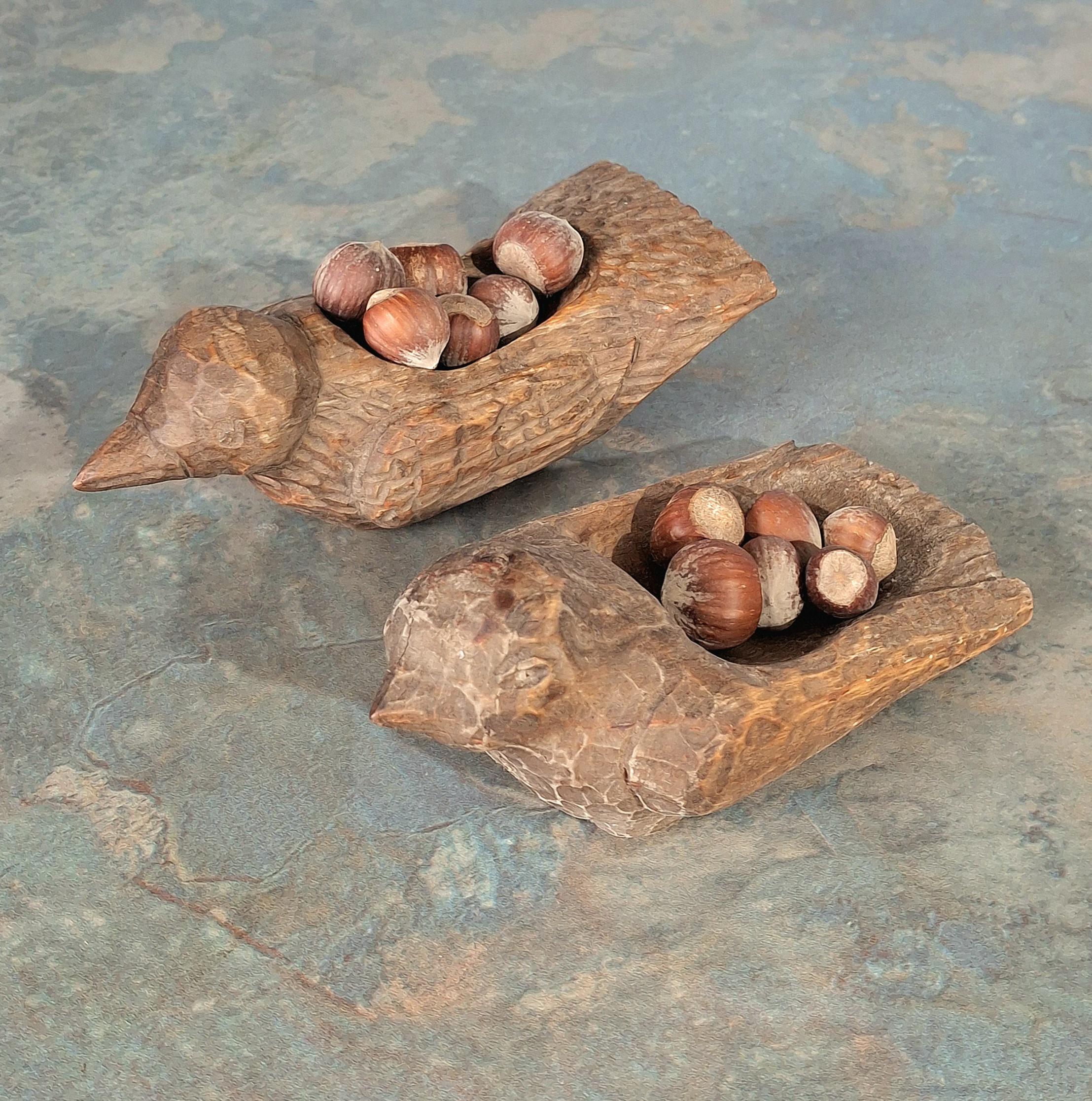Handmade Mulberry Wood Salt Cellars – Rustic Spice Boxes | Kitchen Storage Gift. Wooden Bird Figurine. — image 3