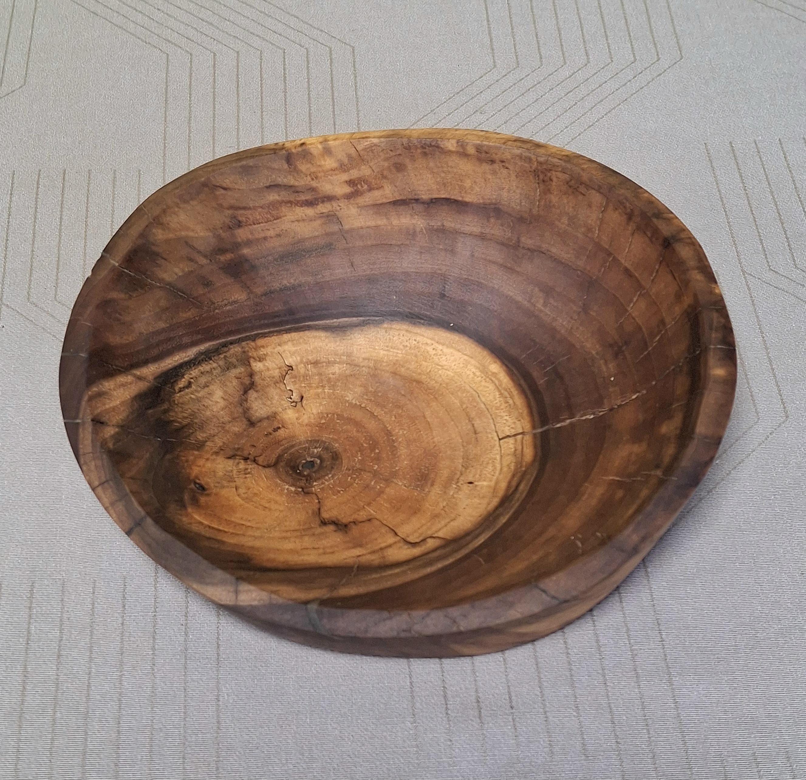 Handmade Walnut Wooden Bowl: Carved Wood Jewelry Tray, Trinket Dish, Serving Platter — image 2