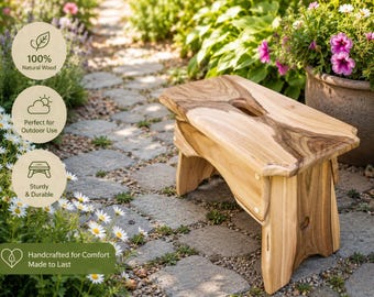 Handmade Walnut Milking Stool: Rustic Step Stool Plant Stand