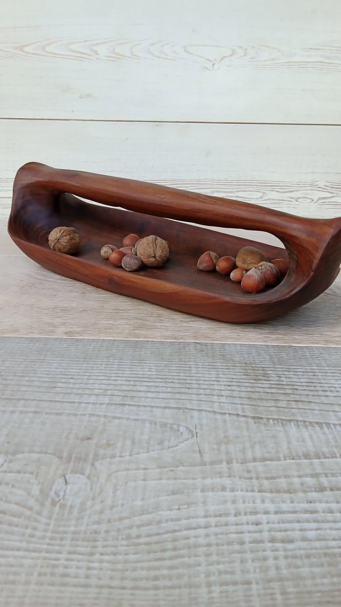 Handmade russian Olive Wood Bowl: Wooden Sculpture, Rustic Decor — image 5