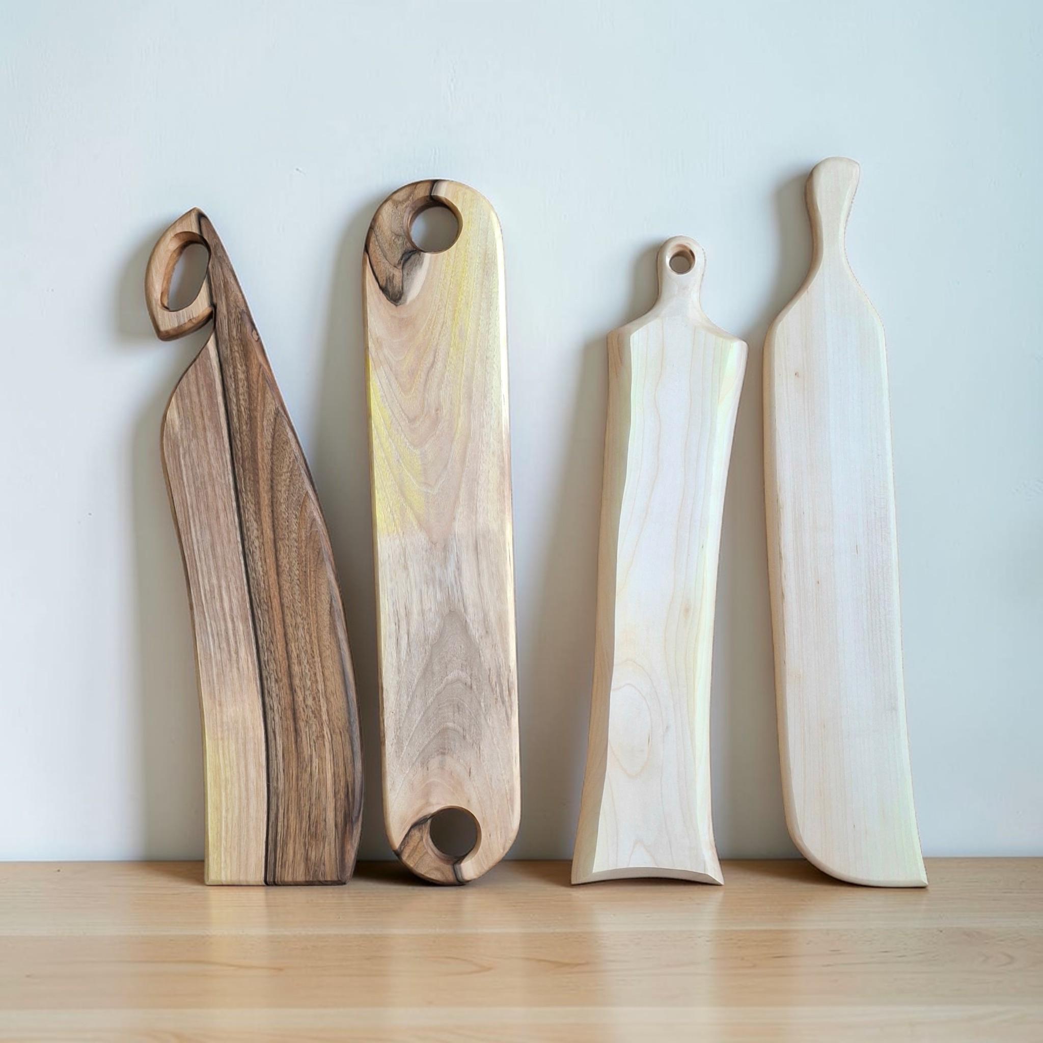 Handmade Wood Bread Serving Board | Baguette Cutting & Serving Trey from Walnut, Maple — image 8