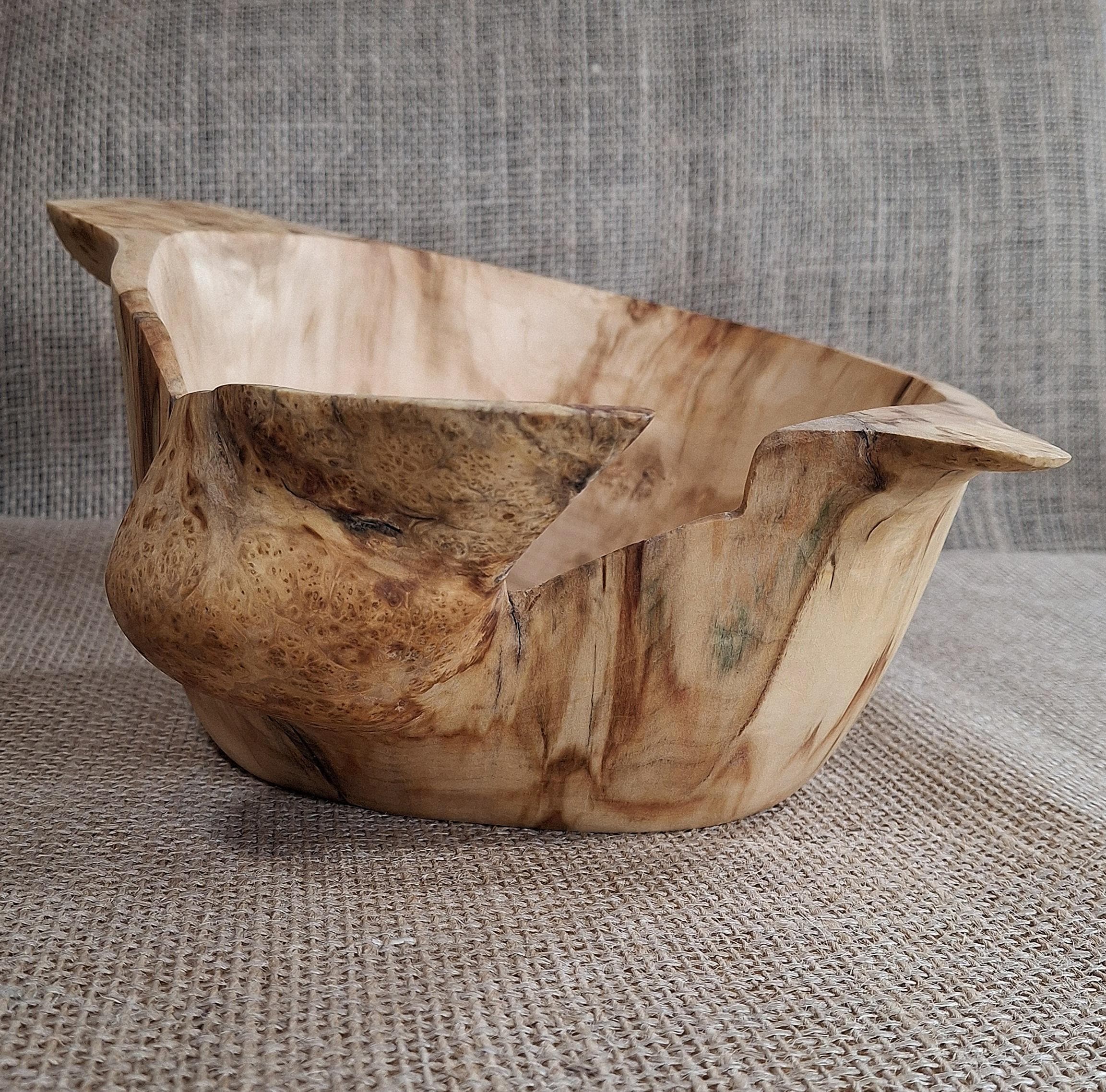 Handmade Burl Maple Wood Bowl: Rustic Farmhouse Decor — image 7