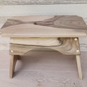 Handmade Walnut Milking Stool: Rustic Garden Step Stool image 17