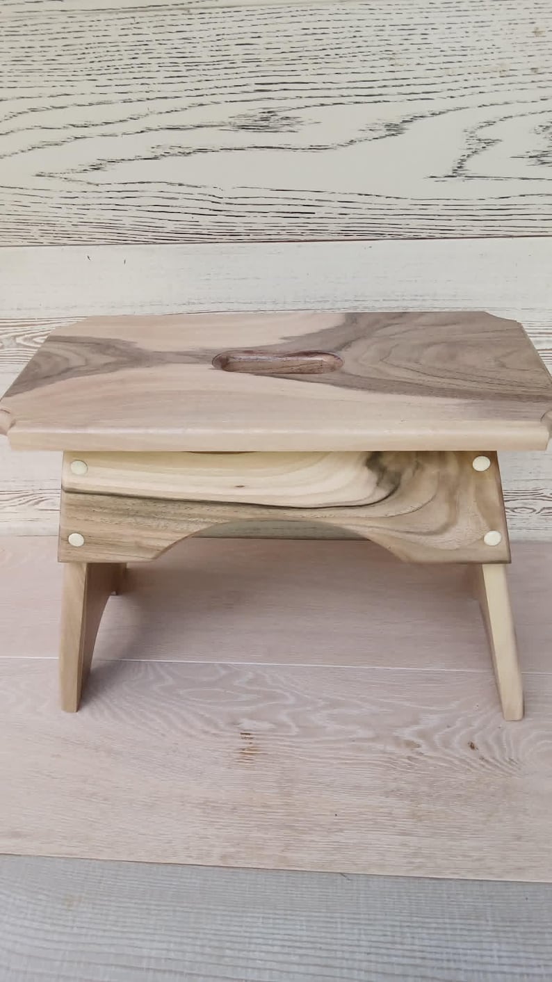 Handmade Walnut Milking Stool: Rustic Garden Step Stool image 17