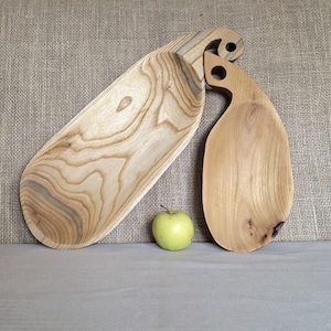 Ciotole in legno di Amur e acacia, insalatiera fatta a mano, fruttiera, piatto da portata, arredamento da cucina in stile rustico, stoviglie in legno