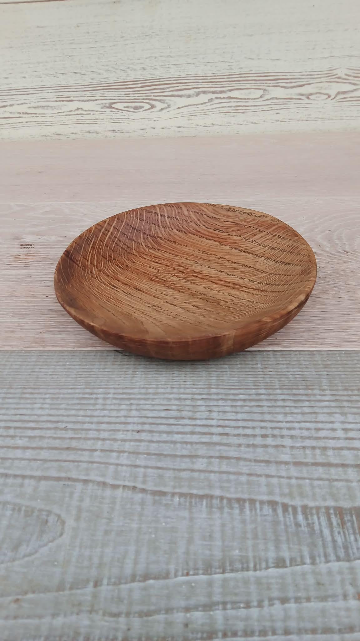 Handmade Set Oak Wood Plate (3 plates): Rustic Salad Bowls — image 9