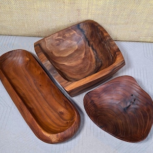 Handgefertigte Schüsseln, Obstschale, Salatschüssel, Handgemachte Schüssel, Servierplatte, Teigschüssel, Einzigartiges Holzgeschirr, Schüssel im rustikalen Stil