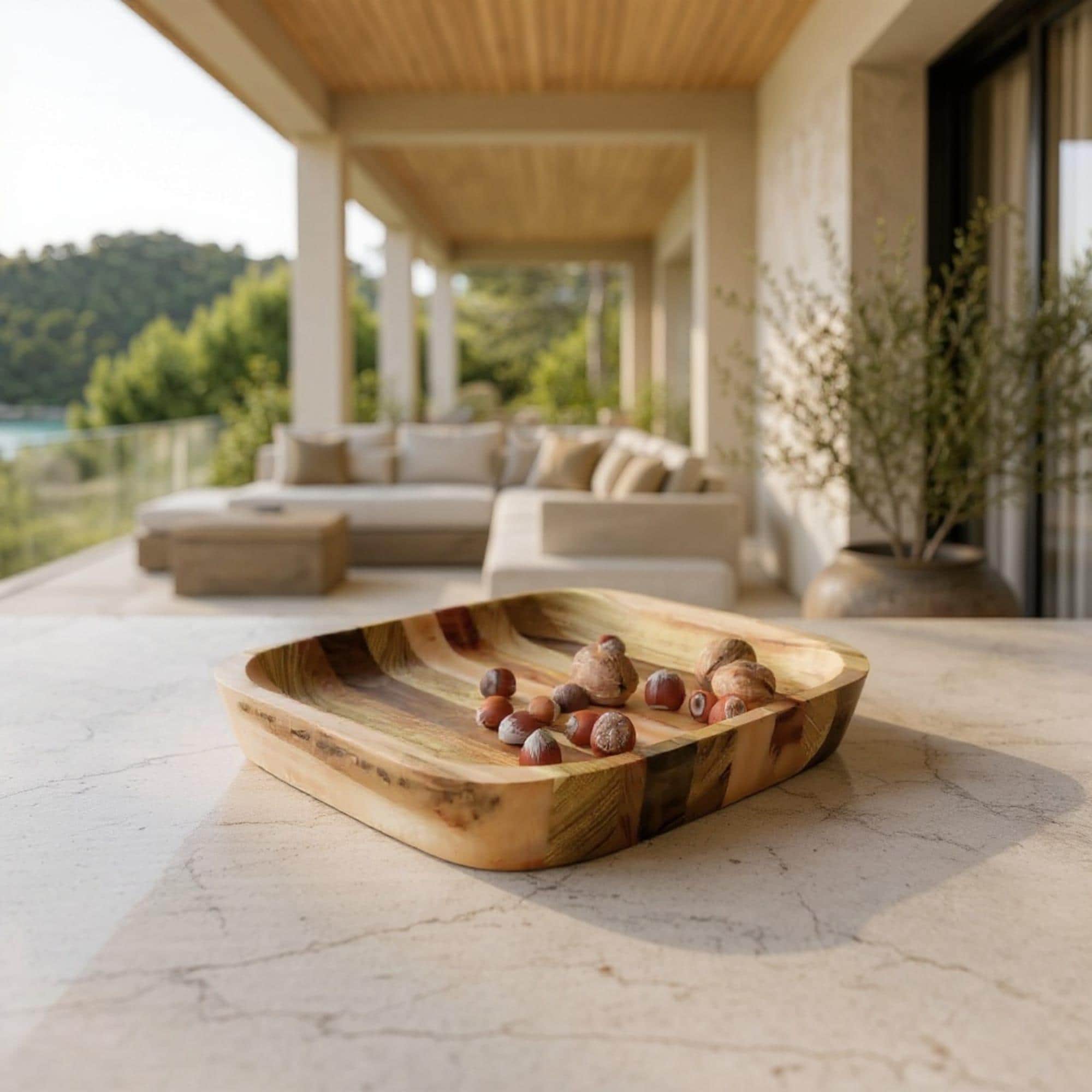 Handmade Wood Plates: Round Serving Bowl, Rustic Decor — image 4
