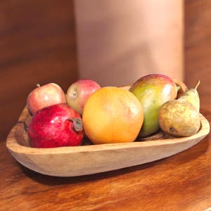 Holzschüssel aus Walnuss, Holz-Obstschüssel, Salatschüssel, handgemachte Schüssel, rustikaler Stil, Cottage-Küchengeschenk