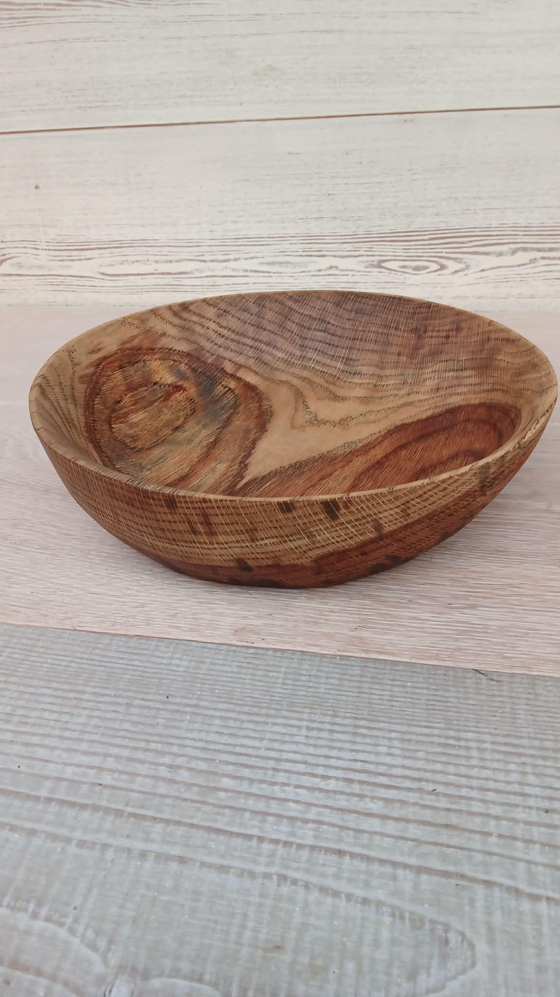 Handmade Set Oak Wood Plate (3 plates): Rustic Salad Bowls — image 7