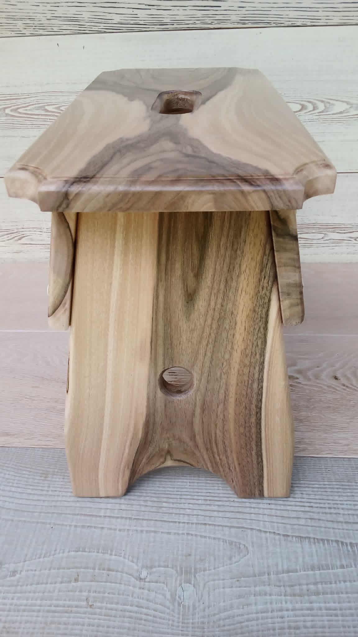 Handmade Walnut Milking Stool: Rustic Step Stool Plant Stand — image 9
