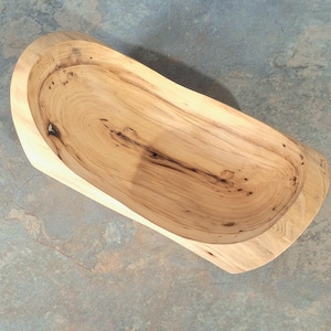 Handgefertigte Schale aus Eichenholz: Schmucktablett aus geschnitztem Holz, rustikales Schmucktablett, Obstschale, Salatteller Bild 10