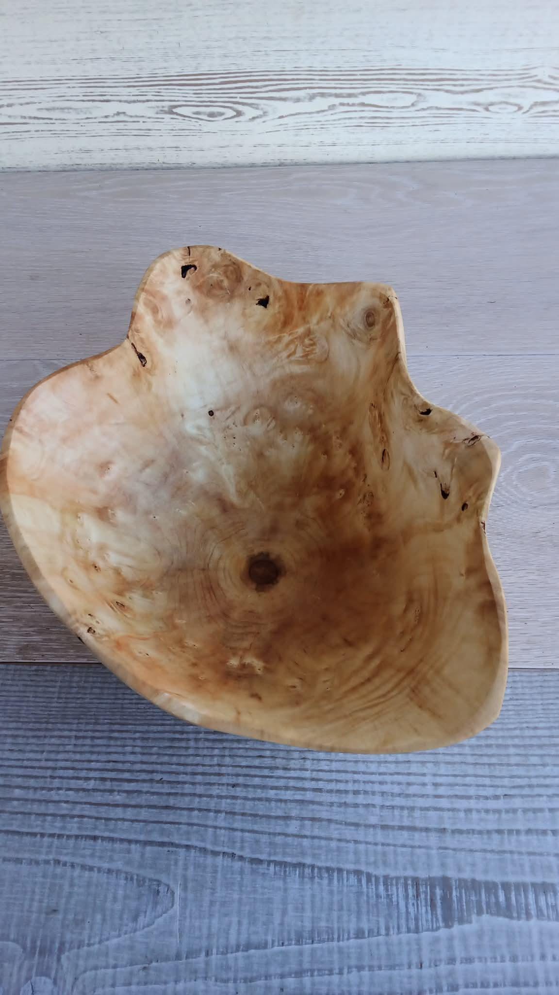 Handcarved American Maple Wood Bowls, Rustic Wooden Bowl — image 9